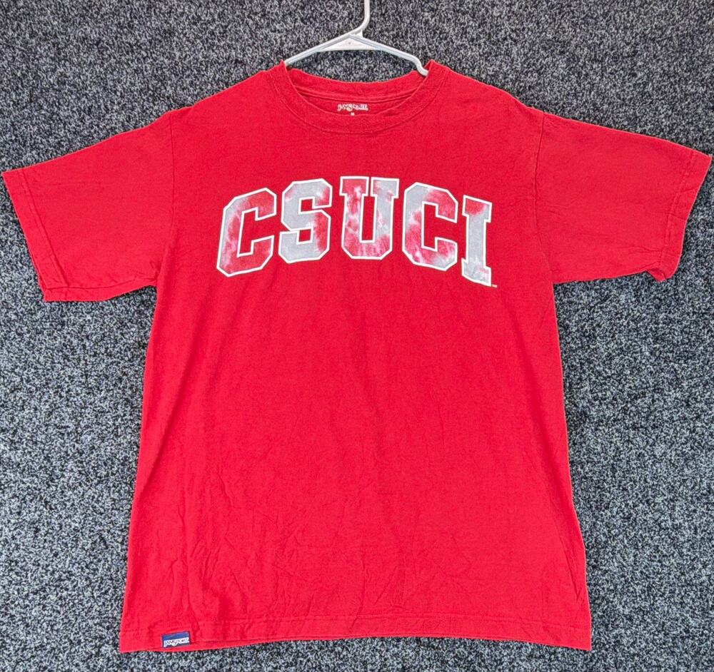 JanSport CSUCI Red Graphic Short Sleeve T-Shirt Mens M 100% Cotton El Salvador